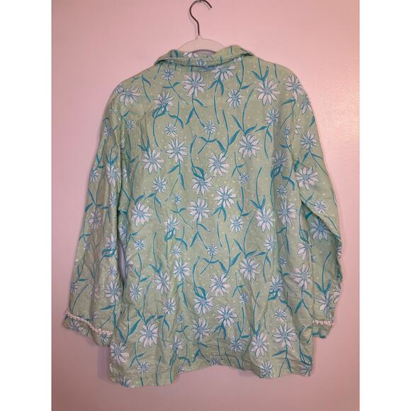 Vintage Rare Lilly Pulitzer Women Daisy Blue Green Button Collared PJ Set Medium - Picture 2 of 15